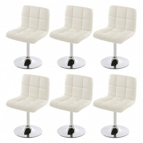 Lot de 6 chaises fauteuils de salle à manger en synthétique blanc CDS04269 (1/5)