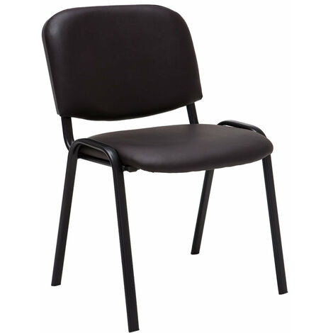 Chaise visiteur assise rembourrée en synthétique marron BUR10071 (1/4)
