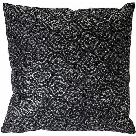 Coussin noir/gris brillant 45x45 cm déhoussable DEC04071 (1/4)
