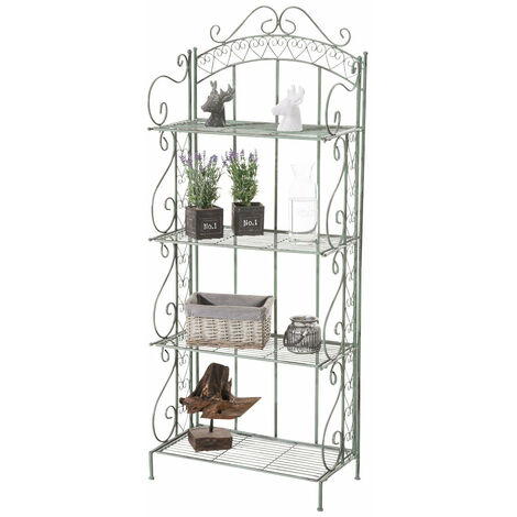 Etagère pour plantes 4 niveaux en fer 153x61x33 cm vert vieilli ETA10017 (1/4)