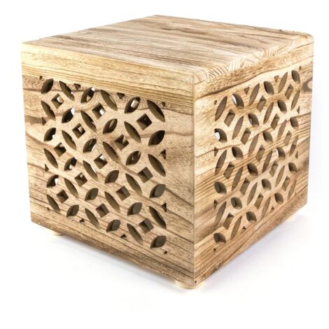 Petite Table D'appoint Carrée En Bois - À Restaurer - 51x33x30 Cm