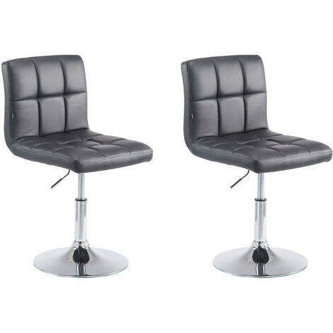 Lot de 2 chaises de salle à manger style moderne et design en synthétique noir hauteur réglable pivotant pieds en métal 100000223 (1/5)