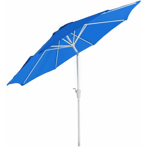 Parasol de jardin Ø 3m inclinable polyester/aluminium 5kg bleu 040003880 (1/5)