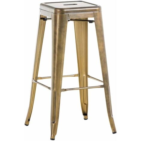 Tabouret de bar style industriel en métal doré 100000242