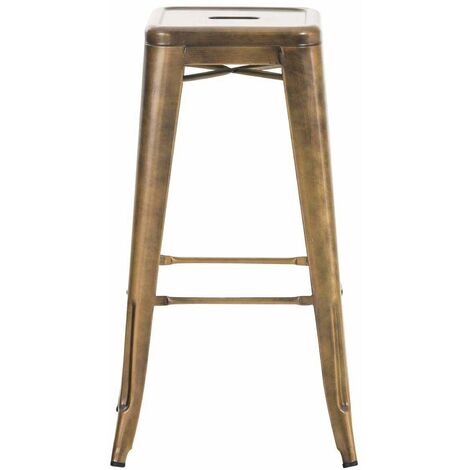 Tabouret de bar style industriel en métal doré 100000242