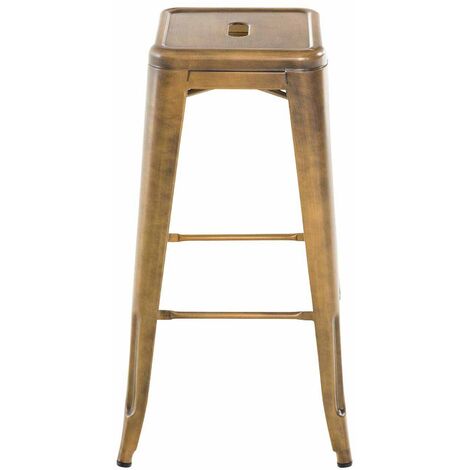 Tabouret de bar style industriel en métal doré 100000242