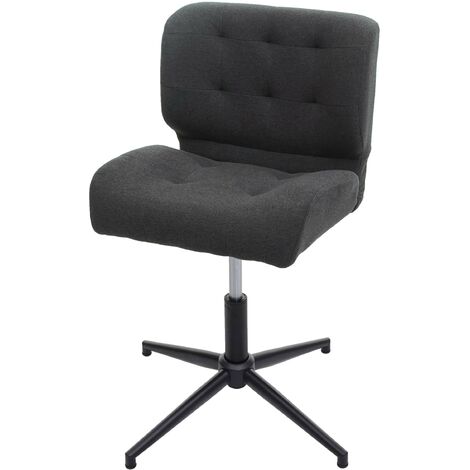 Fauteuil chaise de bureau salle à mager pivotante hauteur réglable tissu gris foncé pied métal noir 040001864 (1/5)