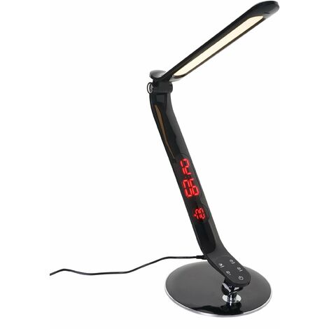 Lampe de chevet table bureau Lampe de bureau avec réveil horloge numérique avec fonction d'alarme 040005418 (1/3)