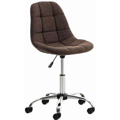 Tabouret chaise de bureau pivotante hauteur réglable tissu marron TABO10005 (1/4)