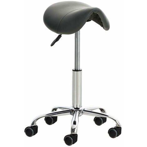 Tabouret de travail avec roulette en synthétique gris TABO10012 (1/5)