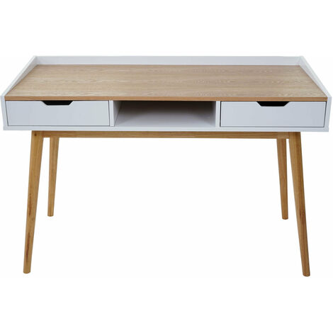 Bureau avec tiroirs de rangement compartiment de rangement 120x55cm MDF aspect frêne 040001403