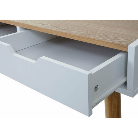Bureau avec tiroirs de rangement compartiment de rangement 120x55cm MDF aspect frêne 040001403