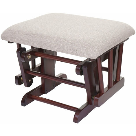 Fauteuil à bascule relax repose-pied réglable bois tissu Fauteuil à bascule relax repose-pied réglable bois tissu