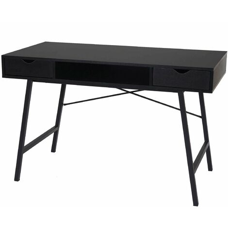 Table de bureau console table d'appoint certifiée FSC 100x40cm noir 040001442 (1/5)