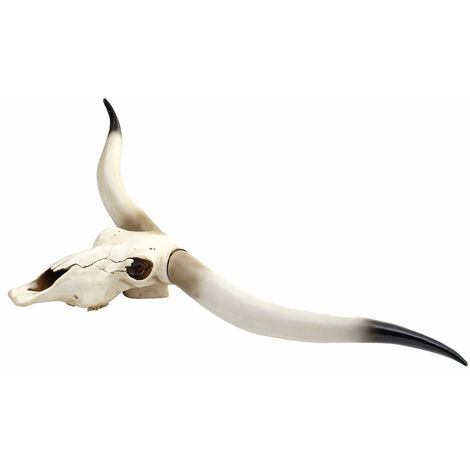 Déco crâne de vache tête de taureau trophée longhorn mural en polyrésine 103x43x11cm 040002819