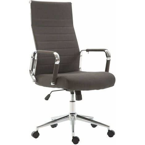 Fauteuil de bureau en tissu gris foncé avec assise rembourrée pivotant BUR10234 (1/4)