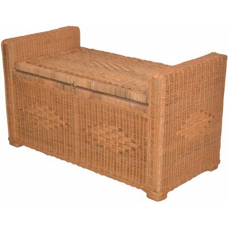 Coffre En Bois KD 1290 Style Vintage Avec Revêtement Cuir Et Charnières Métal - 36 Cm