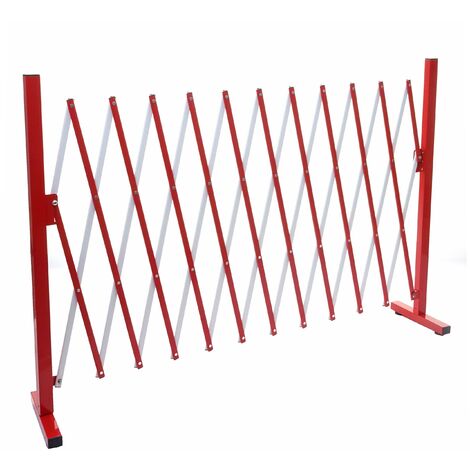 Barrière treillis à ciseaux grille de protection des animaux extensible aluminium rouge-blanc hauteur 103cm largeur 37-300cm 040001212 (1/5)