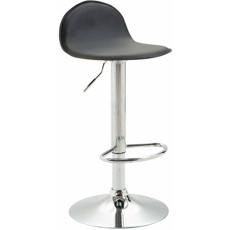 Tabouret de bar avec repose-pied design moderne synthétique noir et métal chromé 100001018 (1/4)