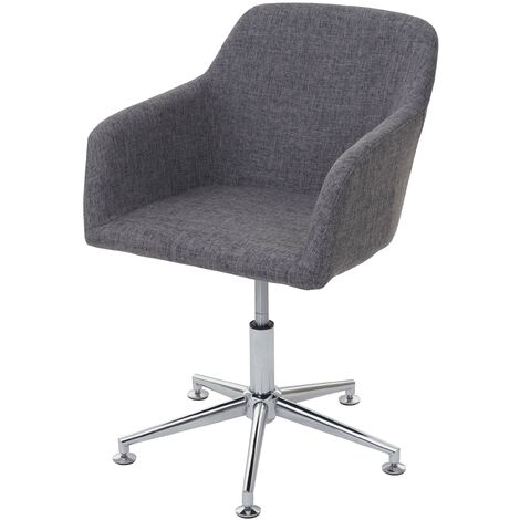 Chaise de salle à manger bureau pivotante hauteur réglable en tissu gris 040002198 (1/5)
