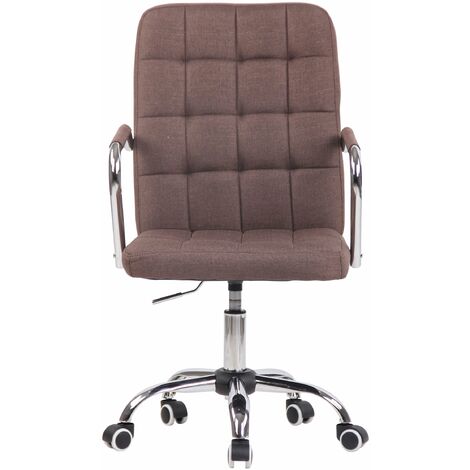 Chaise De Bureau Sur Roulettes Hauteur Réglable Pivotant En Tissu Taupe Dec025158 86190688