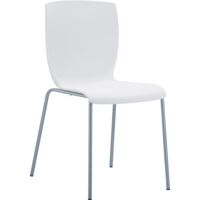 Chaise de cuisine ou véranda empilable pour intérieur ou extérieur assise en plastique blanc cadre en aluminium 100000973