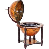 Minibar casier à vin globe terrestre bar globe diamètre 33 cm bois d'eucalyptus 040006977