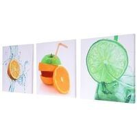 Toile de décoration murale tableaux fruit kit de 3 pièces 150x50cm DEC04050