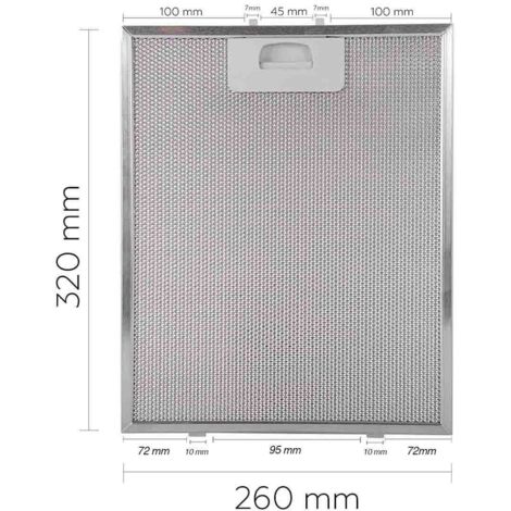 Filtro Campana TEKA DE90 DS90 DM90 DM60 320x260 mm