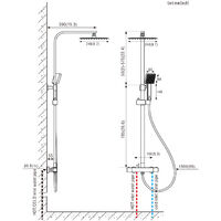 Auralum Columna de ducha con Grifo termostato Altura Ajustable de latón cromado para baño y baño bañera