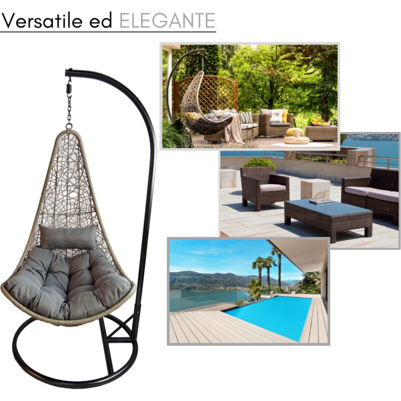 Telaio Per Poltrona Sospesa - Struttura In Acciaio Per Interni/Esterni, Portata 100kg - Foto 12