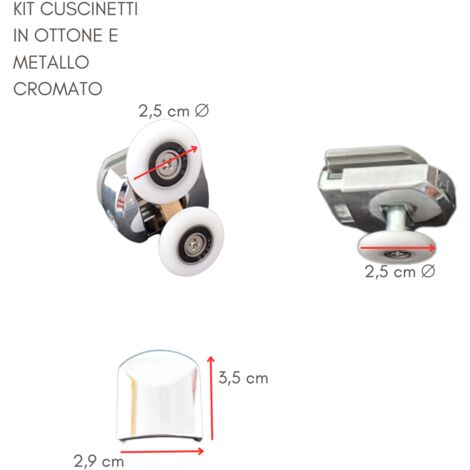 Ricambi & Box Doccia Cuscinetti Box Doccia Rotelle a Sfera 19x6x25 mm