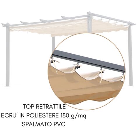 Pergola Giardino Outsunny 3x4m - Tenda Scorrevole Con Pareti Laterali - Foto 9