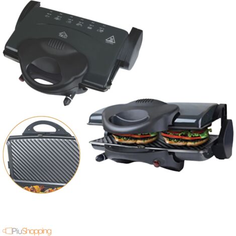 ZIK Bistecchiera Elettrica 1800W, Piastra Barbecue, Griglia da Tavolo -  40x15x30 cm