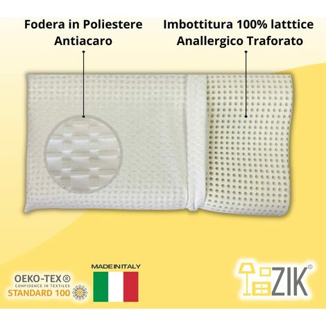 Cuscino Memory Foam Doppia Onda, Guanciale per Cervicale Sfoderabile -  70x40x12 cm