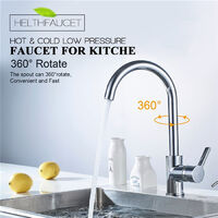 Kitchen Sink Basin Mixer Tap Kitchen Faucet Single Lever 360° Swivel Spout Modern Single Handle Kitchen Taps with UK Standard Fittings