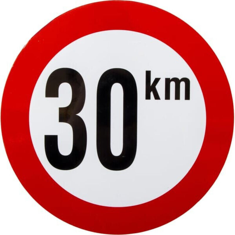 Panneau de limitation de vitesse 30km-h en PVC UNIVERSEL BK30