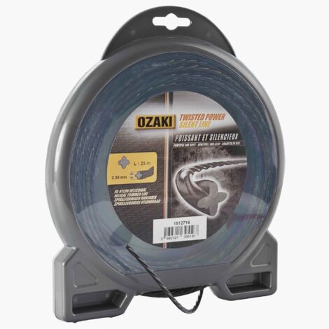 Fil nylon hélicoïdal 3,3 mm x 23 m – Coupe précise et silencieuse – Résistant à l'abrasion – Pour débroussailleuses et rotofils – Greenstar