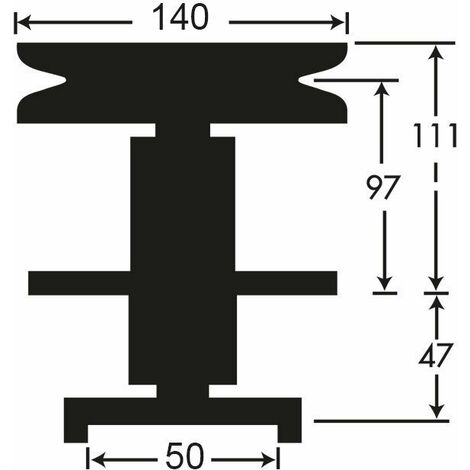 Palier avec poulie diamètre 140 – Accessoire adaptable pour tondeuse – Hauteur 172mm – Entraxe 102mm – Largeur 50,8mm – F1 Distribution (1/3)