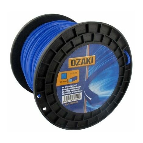 Fil nylon carré 4.0mm – Coupe nette pour débroussailleuses – Résistance accrue aux chocs – Longueur 30m pour entretien intensif – Ozaki