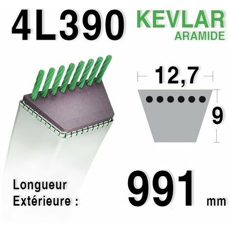 Courroie 4L390 - 4L39 CASTELGARDEN 35061406/0 AYP - ROPER 367346 d3 ra - 67346 JOHN DEERE m82461