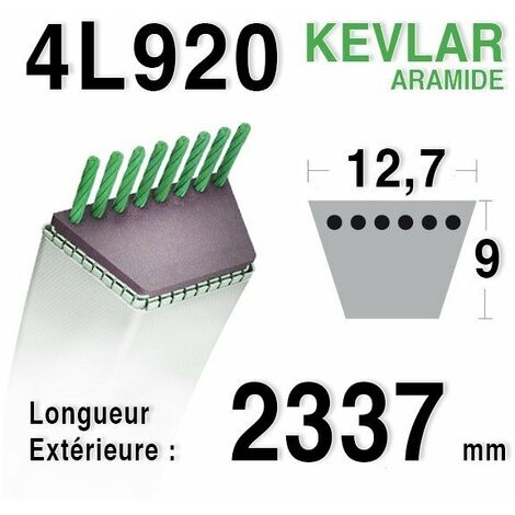 Courroie pour moteur thermique 4L920 – Longueur 920mm – Adaptable pour Husqvarna et John Deere – Usage professionnel - gx20241