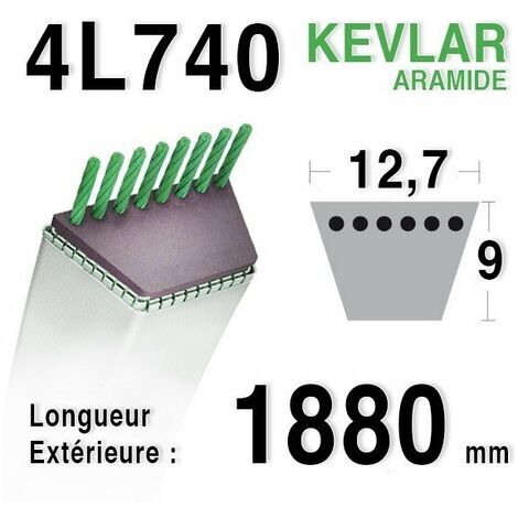 Courroie 4L740 - 4L74 AYP - ROPER 8845 MTD - MOTOSTANDARD 75239 MURRAY 23496 - 37x19 (1/2)