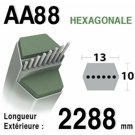 MTD – Courroie pour moteur thermique 2286 mm – AA88 – Compatible tondeuses N765N, R765N, T765N – Coupe 102 cm - 754-0443a