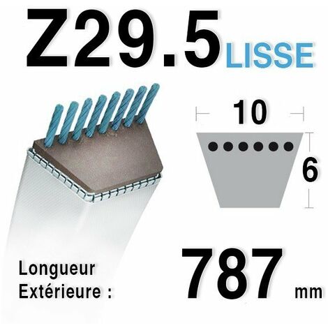 Courroie lisse 788mm – Section 10x6mm pour tondeuses – Compatible AL-KO, Castelgarden, ISEKI – Performance fiable