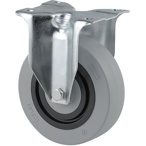 Roulettes pivotantes à bandage en polyamide gris et anneau central en caoutchouc TENTE 3478HUR100P62 (1/3)