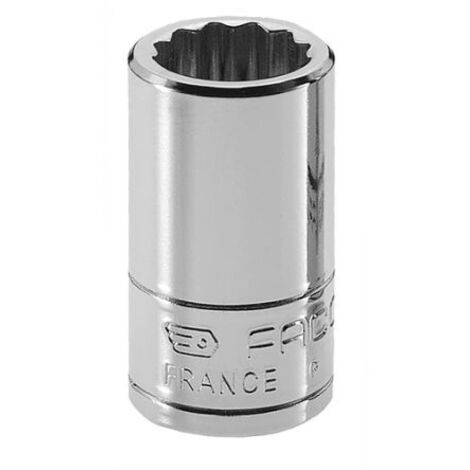 Facom – Douille 13mm 12 points – Entraînement 1/4'' – Acier chrome-vanadium – Longueur 22mm pour travaux mécaniques exigeants