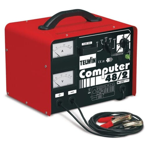 Telwin – Chargeur de batteries 230V 20A – Tension 6-48V – Protection surcharge et inversion – Ampèremètre et voltmètre analogique