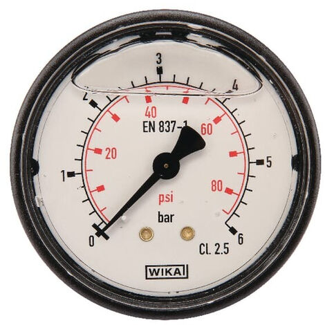 Manomètre 10 Bar WIKA Atecnica 73RD - Diamètre 63 Mm, Pour Air Comprimé, Raccord Radial