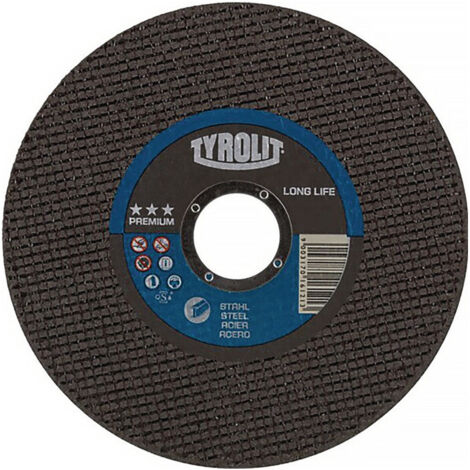 Meule à tronçonner PREMIUM LONGLIFE 41 Acier - diamètre 125 mm - épaisseur 1 mm - TYROLIT